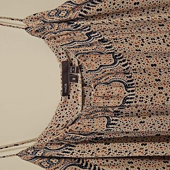 Vince Silk Scarf Print Spaghetti Strap Maxi Slip Dress Size 8 - Picture 12 of 12